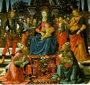 Domenico Ghirlandaio Madonna Enthroned with the Saints  q oil painting on canvas